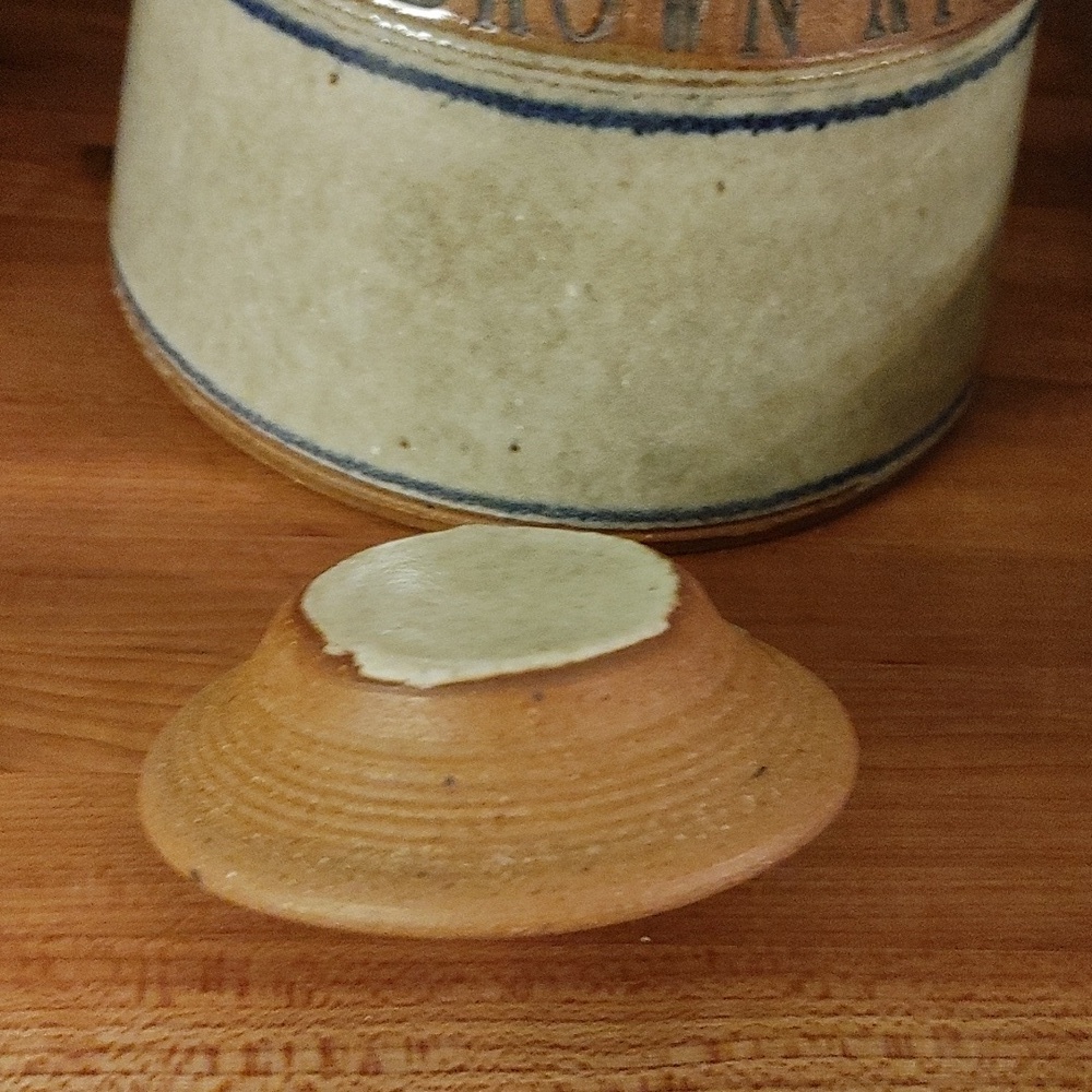 Artisan Ceramic Canister Gray, Mocca, & Blue - Picture 4 of 13
